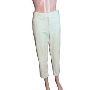 Talbots Petites Hampshire Cropped Pants 14P Neutral Beige Preppy Minimalist Soft